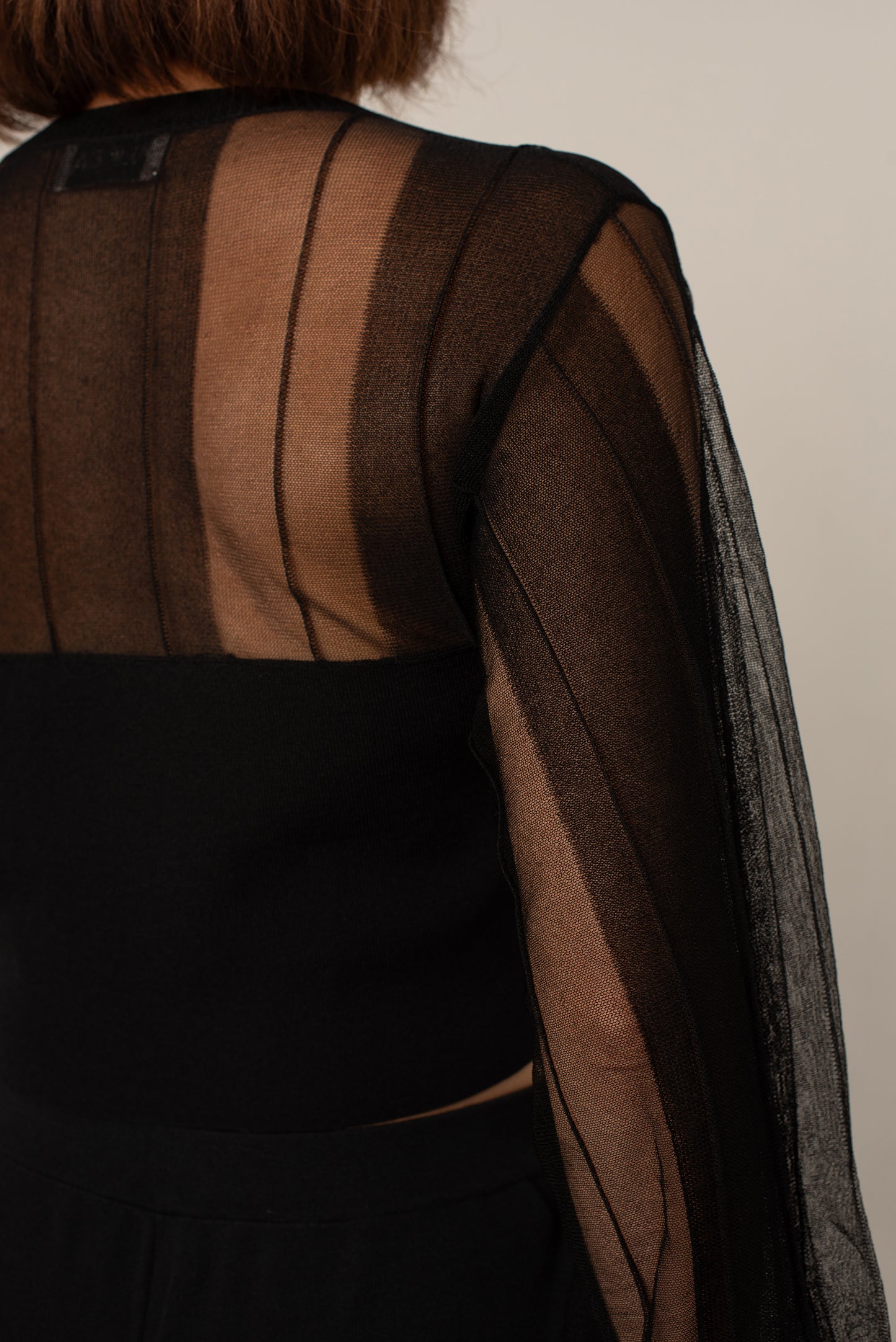 aurea jasmine top black, back detail, clothes for athletic women