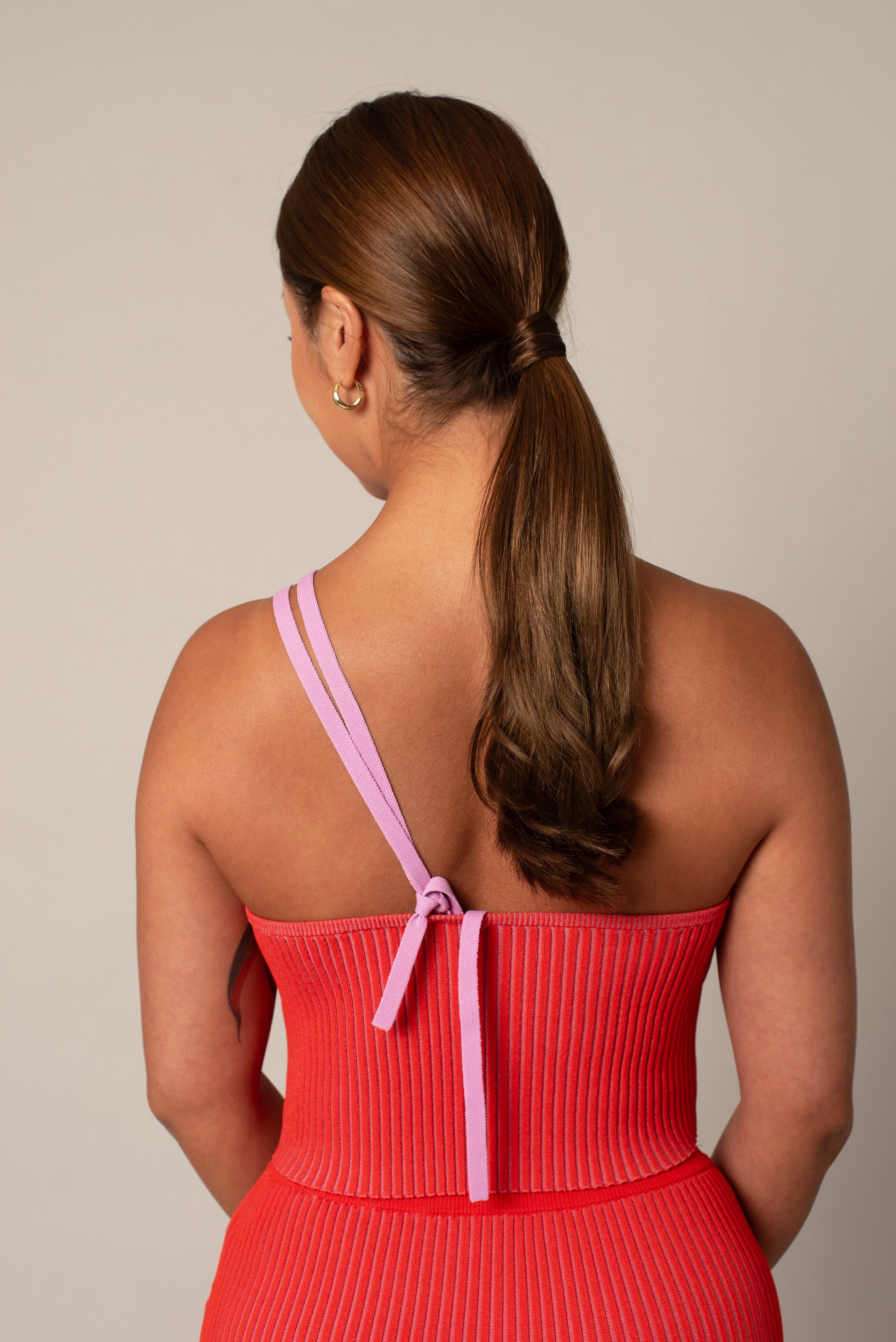 aurea alice top in poppy, back, clothes for athletic women