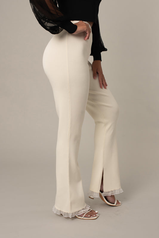aurea white swan pants, side, clothes for athletic women